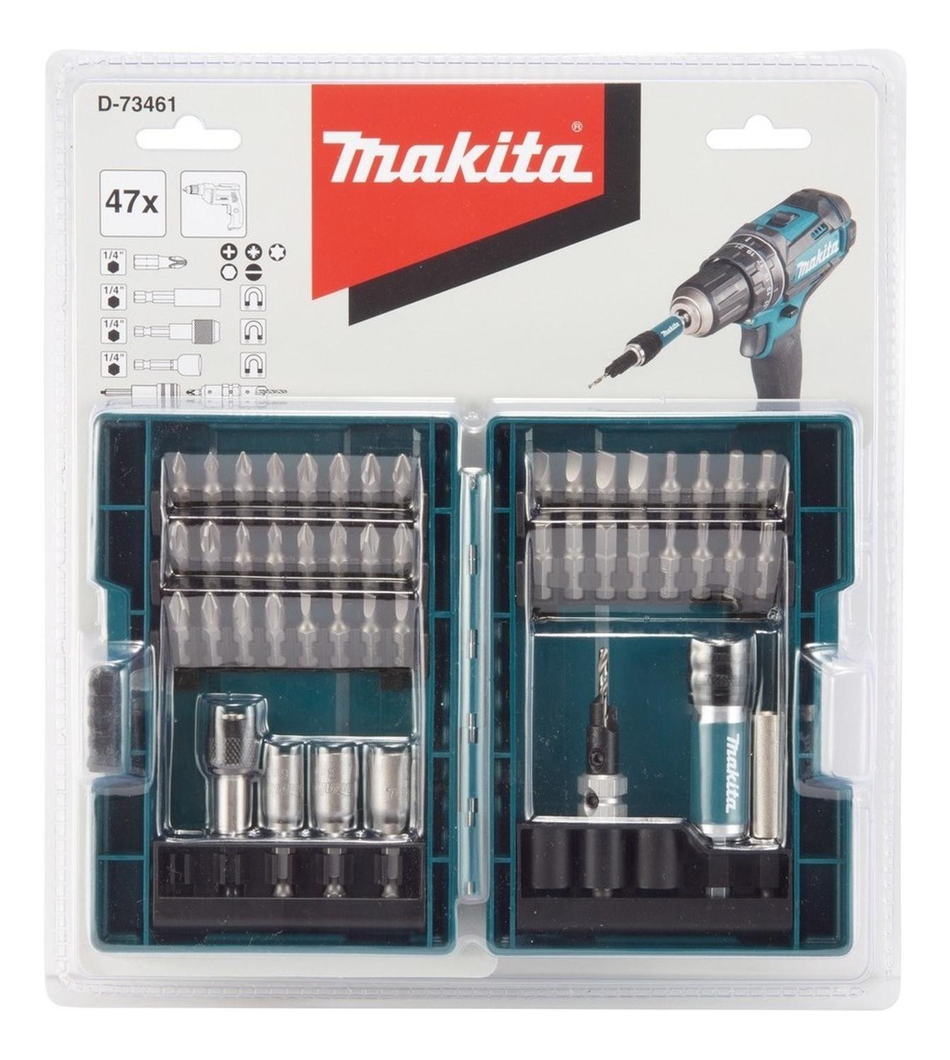 Juego De Puntas, Vasos Y Mandril Guia 47 Pzs. Makita D - 73461 - Herram.cl
