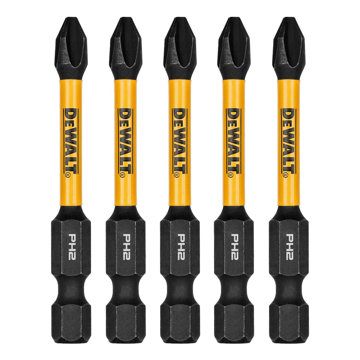 Puntas FLEXTORQ PH2 - 2 - 1/4'' (57.15mm) 5 Pzas - DeWALT - Herram.cl