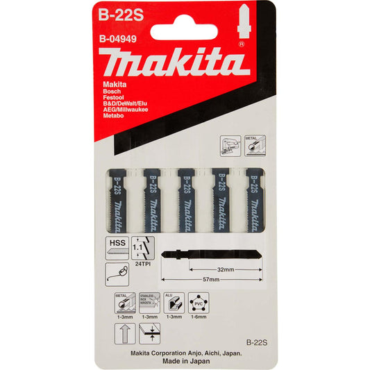 Hoja De Calar HSS Aluminio, Acero, Inox 57mm 5 Pzas - Makita - Herram.cl
