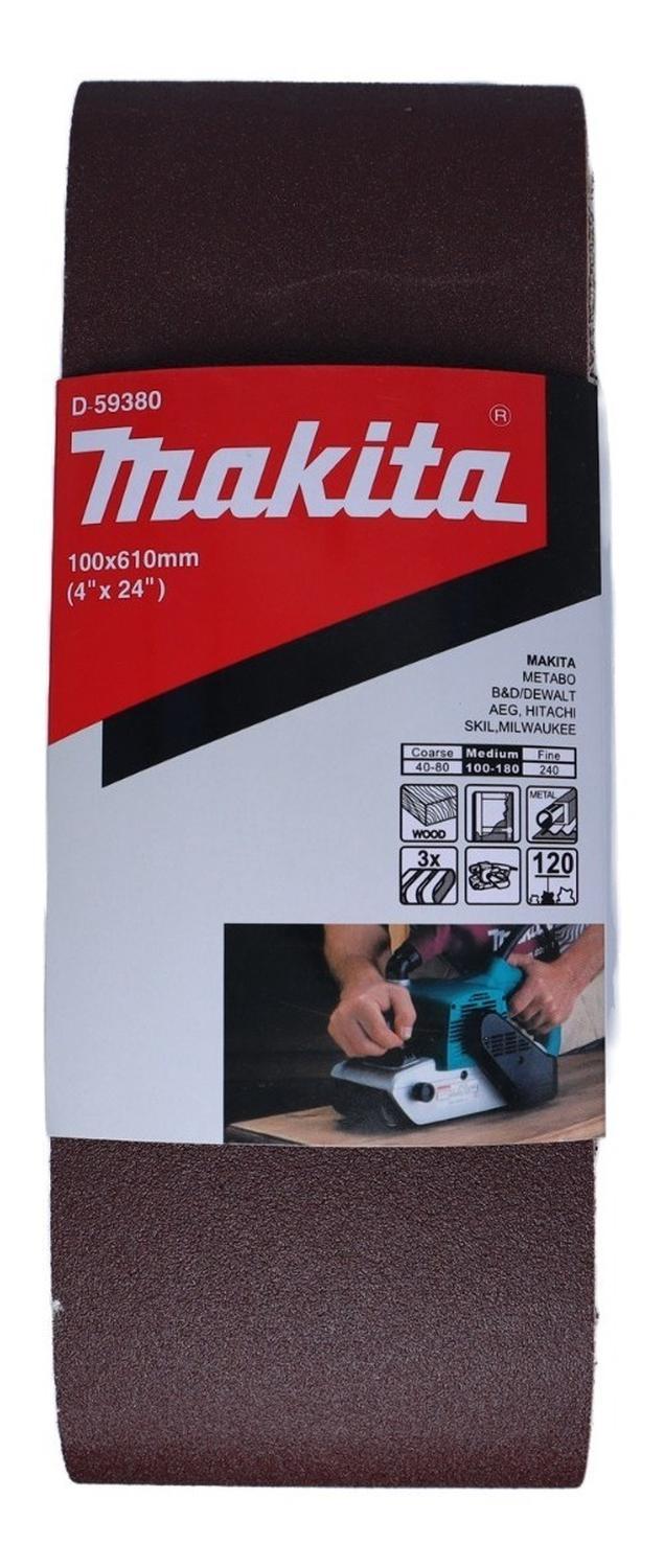 Pack 3 Lijas De Banda 4''x24'' (100x610mm) - Makita - Herram.cl