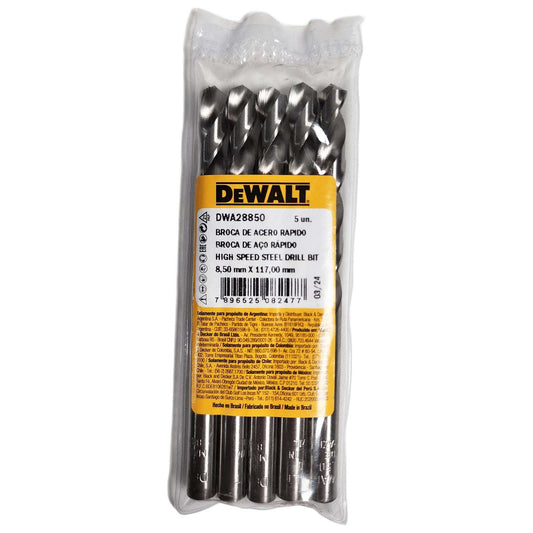Brocas Para Metal HSS 8.5mm 5 Pzas - DeWALT - Herram.cl