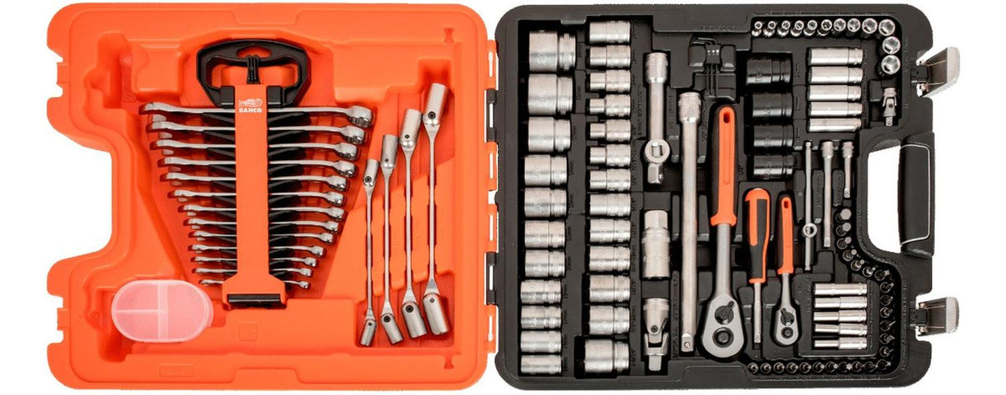 Juego De Dados De 1/4, 1/2 Y Llaves Combinadas 106 Pzs Bahco - Herram.cl