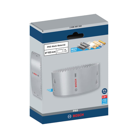 Sierra Copa PRO Bosch Multi Material 8% Co Ø102mm (4'') - Herram.cl