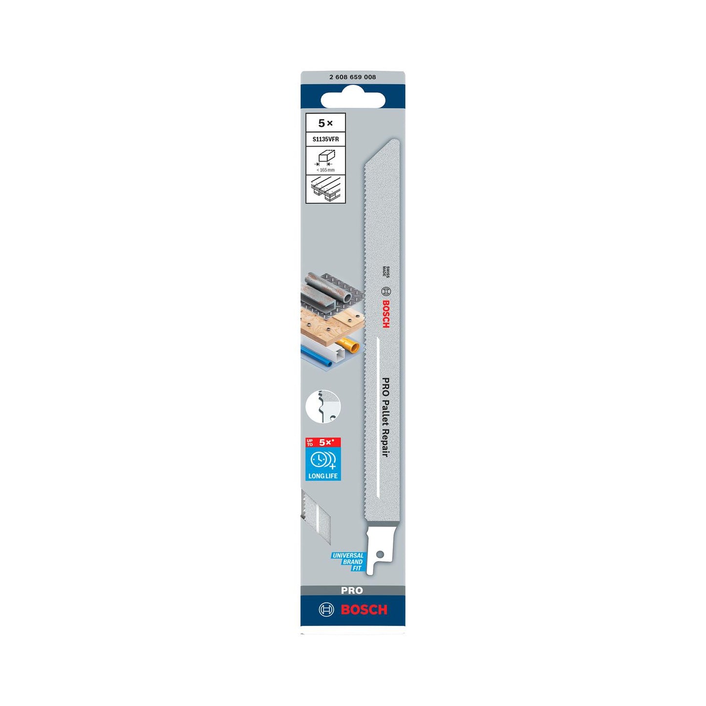 Hoja de Sierra Sable PRO Pallet 225x1.25mm 5 Pzas - Bosch - Herram.cl