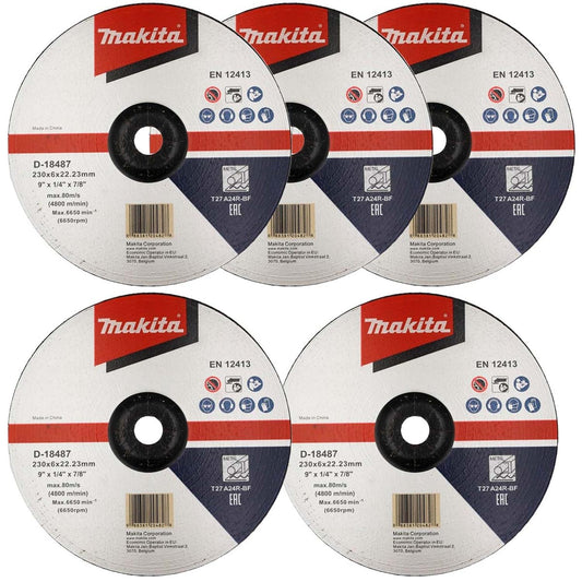 Pack 5 Discos de Desbaste Metal 9''x6mm - Makita - Herram.cl