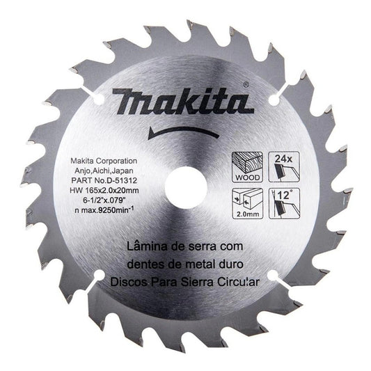 Disco Sierra Circular Makita 6 1/2 (165mm) 13/16 24 Dientes - Herram.cl