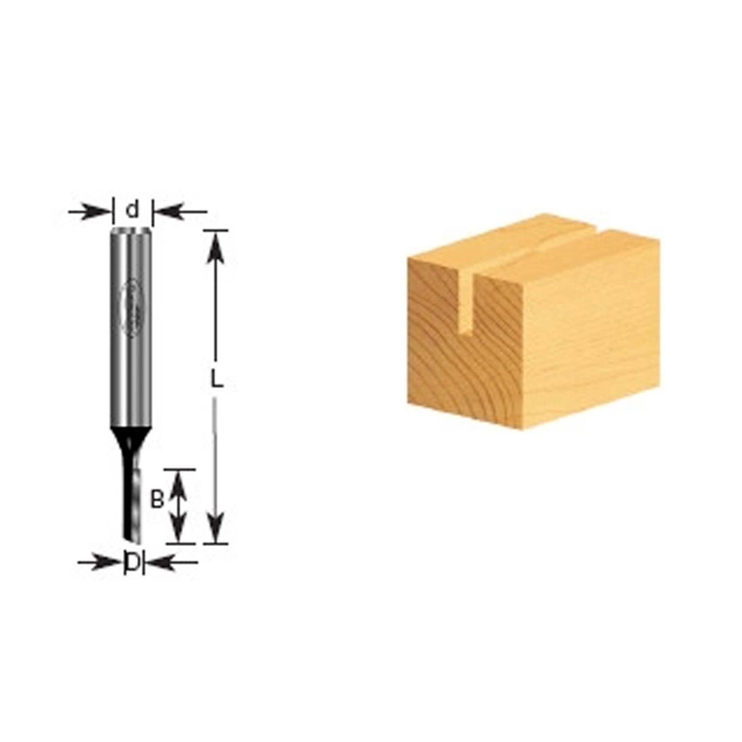 Fresa Recta 2 Filos 7/32''x3/4'' Toma 1/4'' - Timberline - Herram.cl
