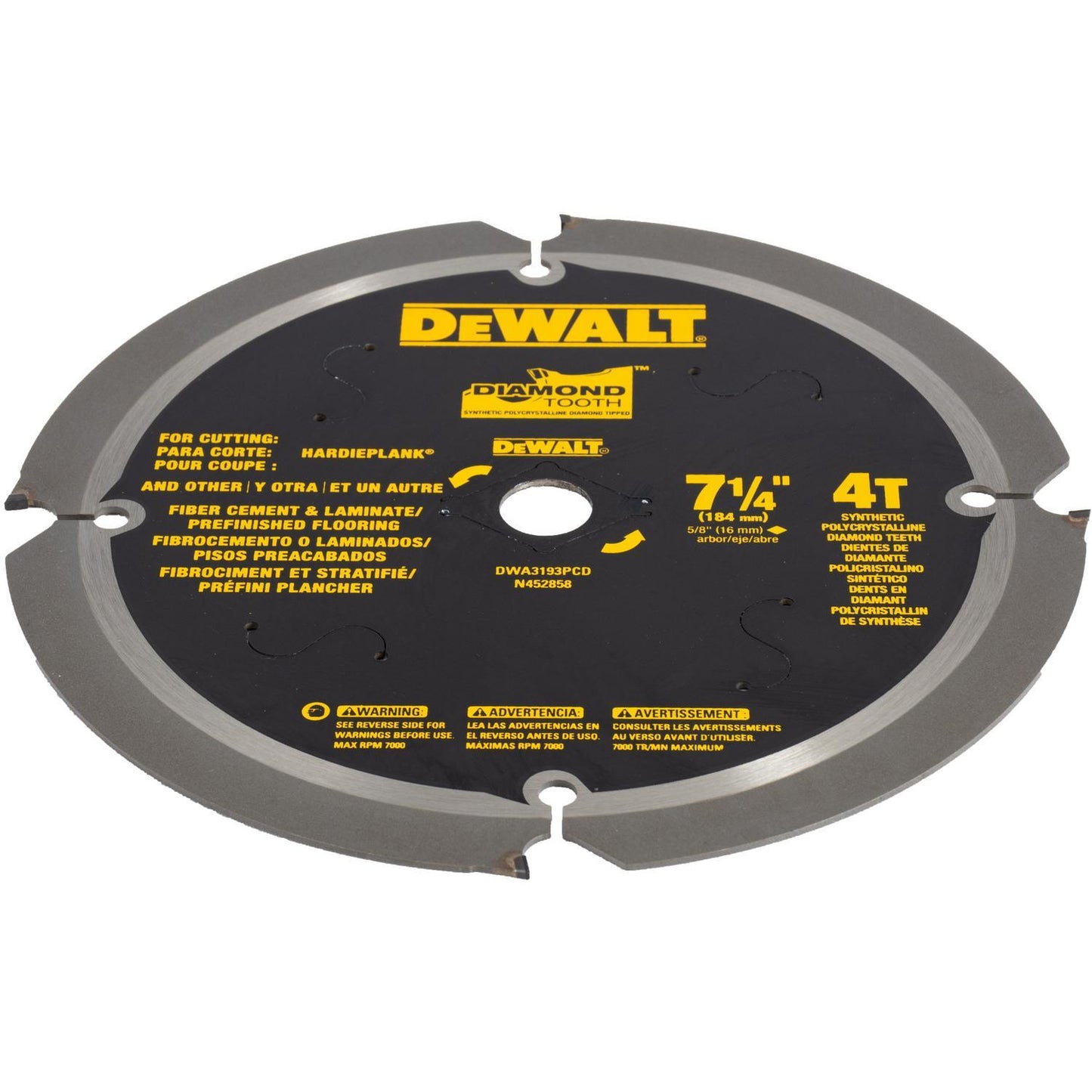 Disco de Sierra Para Fibrocemento 7 - 1/4'' 4 D - DeWALT - Herram.cl