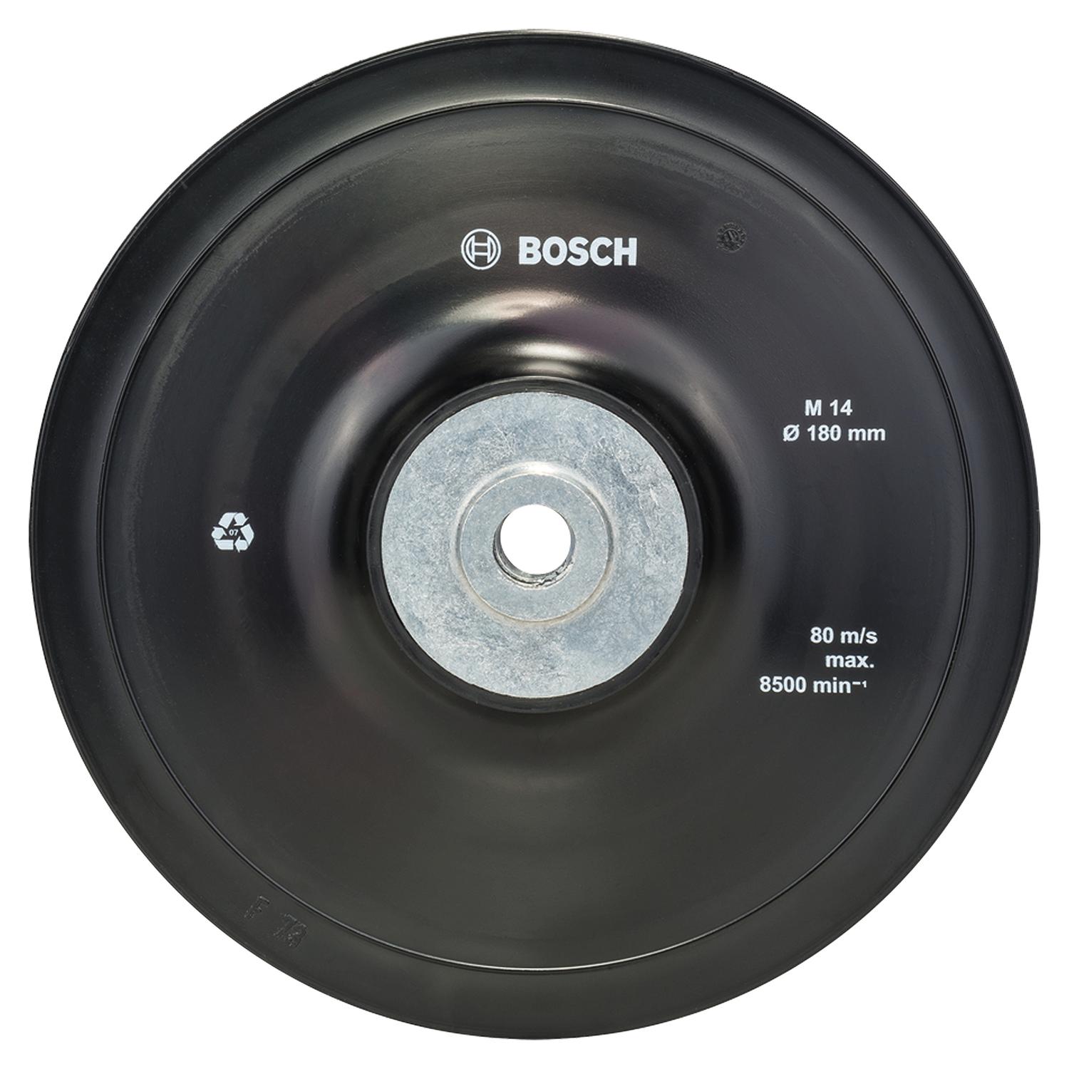 Plato de goma Para Esmeril 180mm Con Perno/ M14 - Bosch - Herram.cl