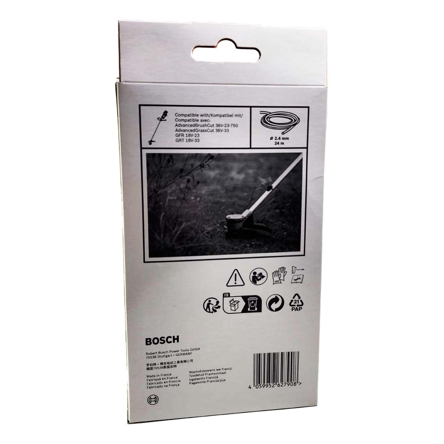 Hilo Nylon de corte Estriado Ø 2,4mmx24m Naranjo - Bosch - Herram.cl
