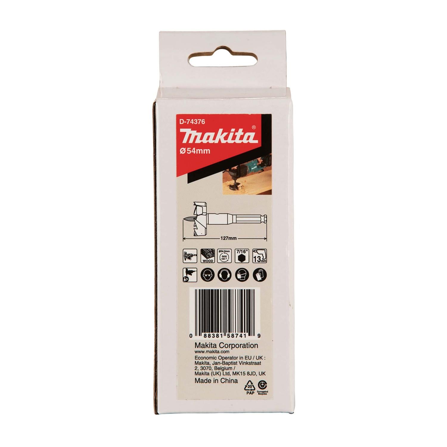 Broca Autoalimentada Para Madera 54 X 127mm Hex. - Makita - Herram.cl