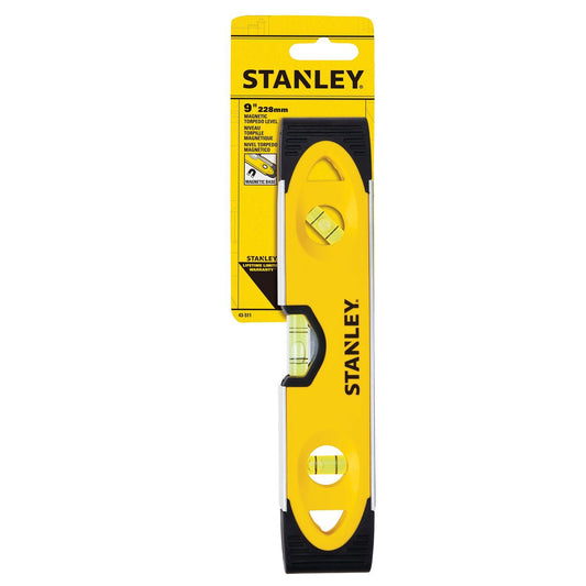 Nivel Torpedo Magnético STANLEY 43-511S 9" 230mm 3 Burbujas - Herram.cl