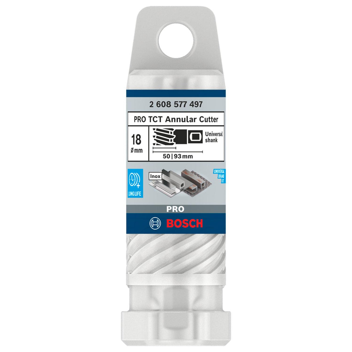 Broca Anular Bosch PRO TCT 18x50mm Carburo Tungsteno Weldon - Herram.cl