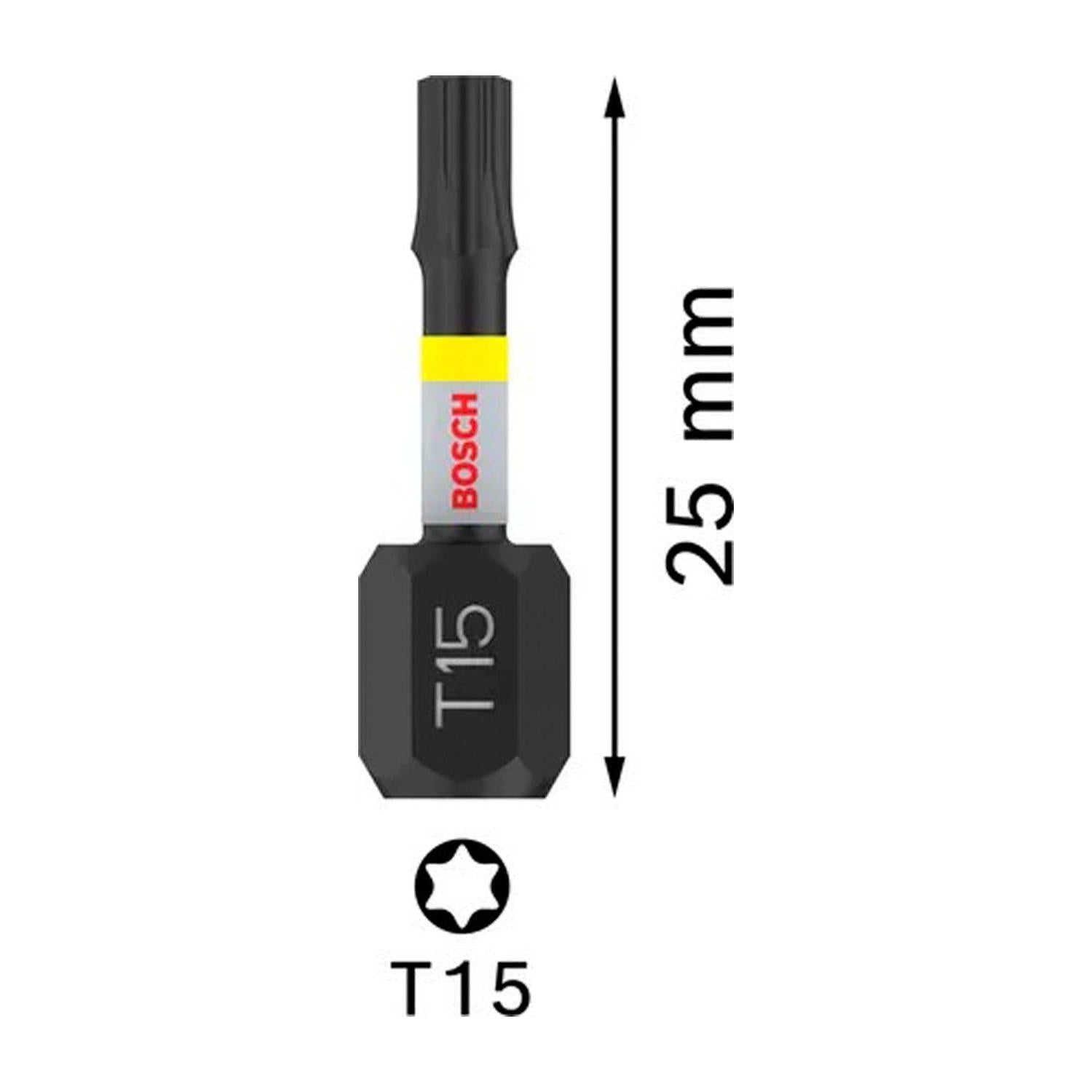 Puntas PRO Impact T15x25mm 2 Pzas - Bosch - Herram.cl