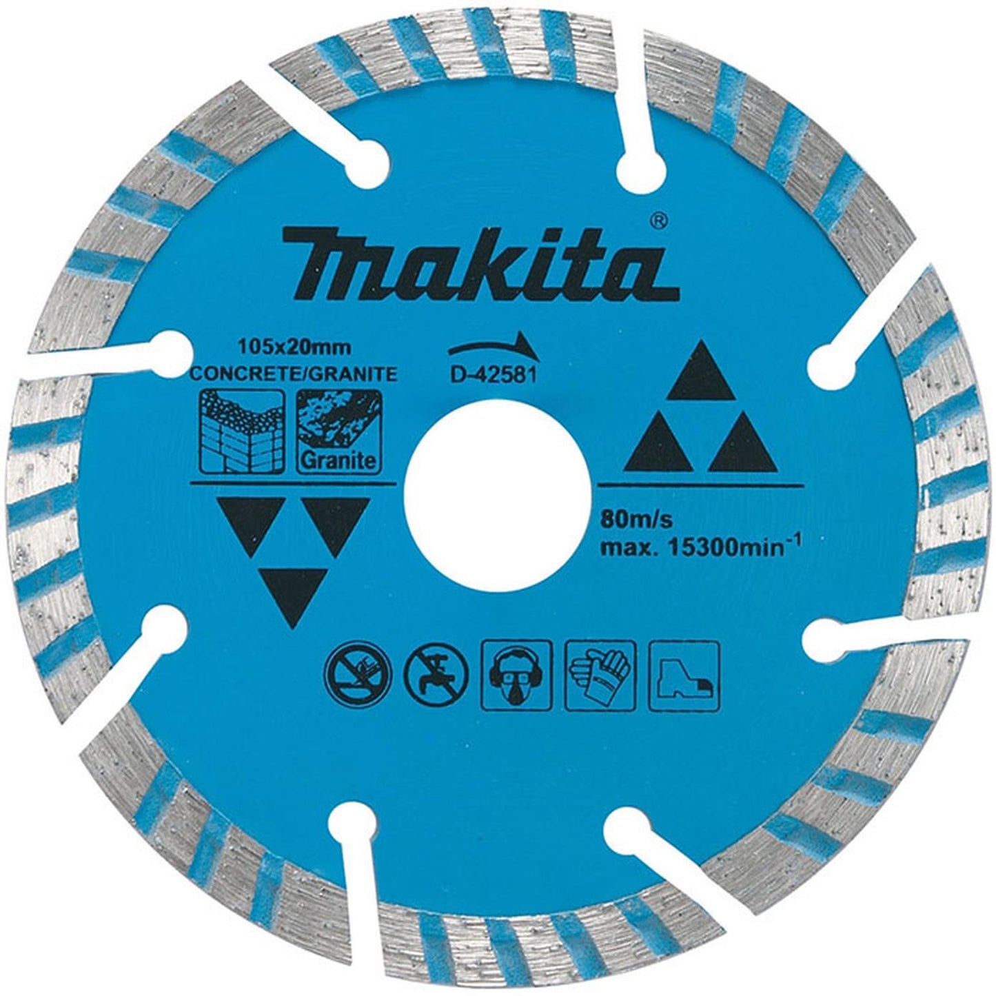 Disco Diamantado Turbo Segmentado Concreto Granito 105x20mm - Makita - Herram.cl