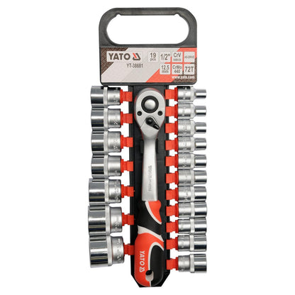 Juego 19 Dados con Chicharra Yato YT-38681 1/2'' 8-32mm - Herram.cl