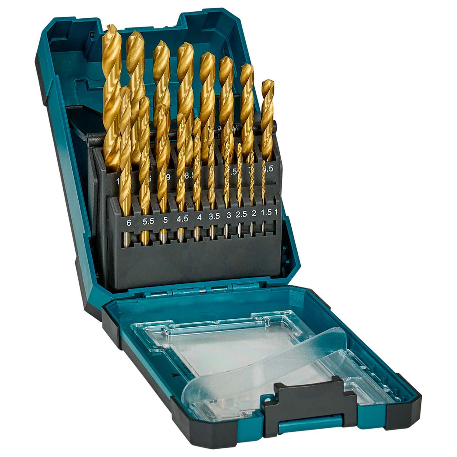 Set Brocas Para Metal HSS - Tin | 1 - 10mm | 19 Pzas - Makita - Herram.cl