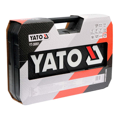 Juego de dados 1/4'';3/8'';1/2'' y herramientas 120 Pzs Yato - Herram.cl