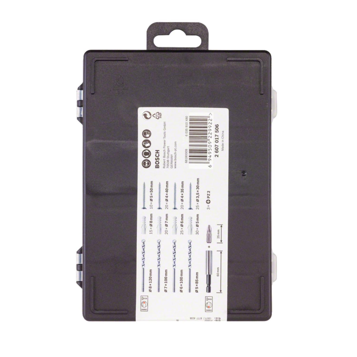 Set Fijación Bosch 173 Piezas Brocas Puntas y Tarugos - Herram.cl