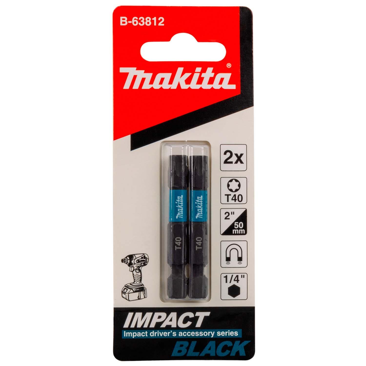 Puntas Impact Black T40 - 50mm 2 Pazs - Makita - Herram.cl