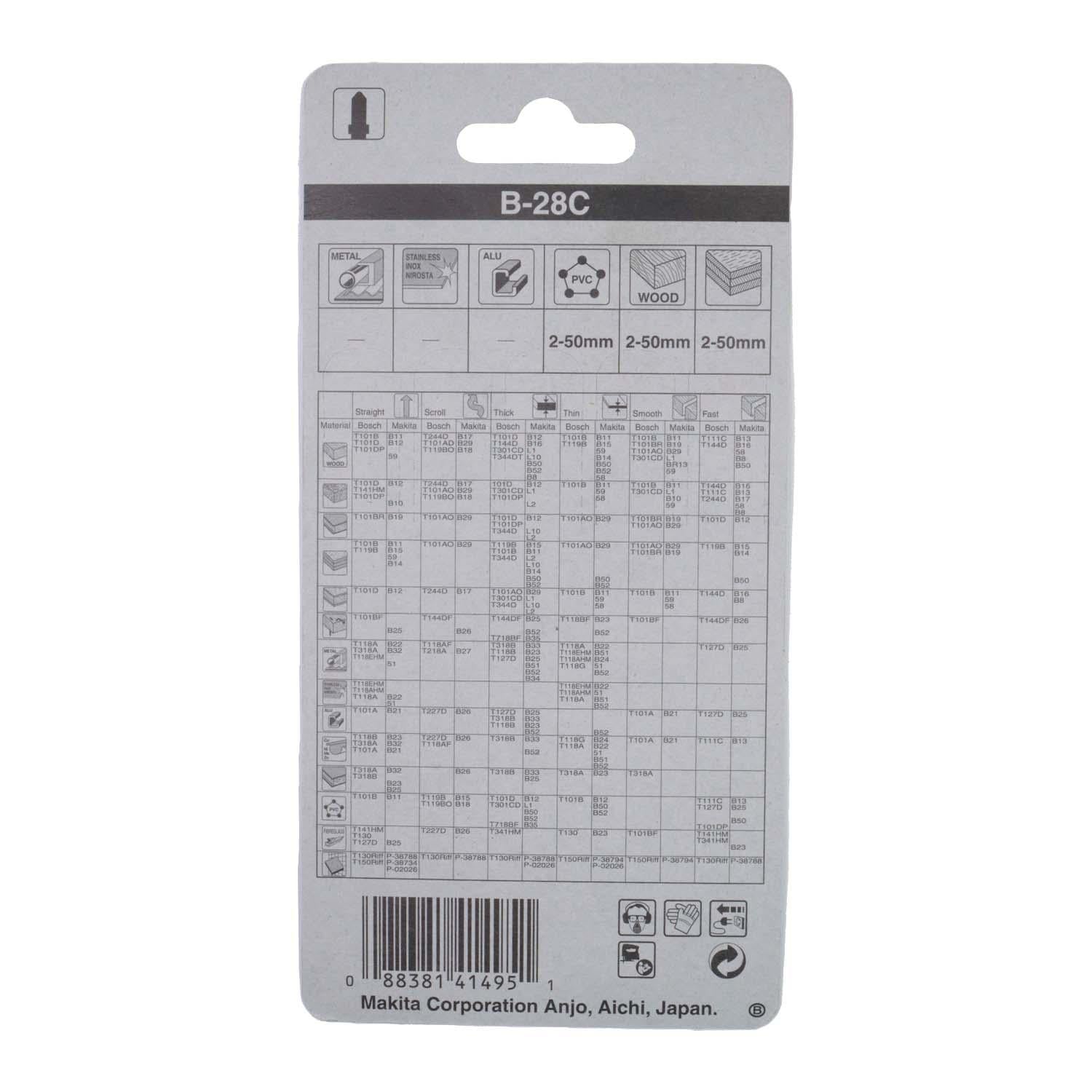 Pack 5 Hojas De Calar HCS B - 28C MDF (Acabado) - Makita - Herram.cl