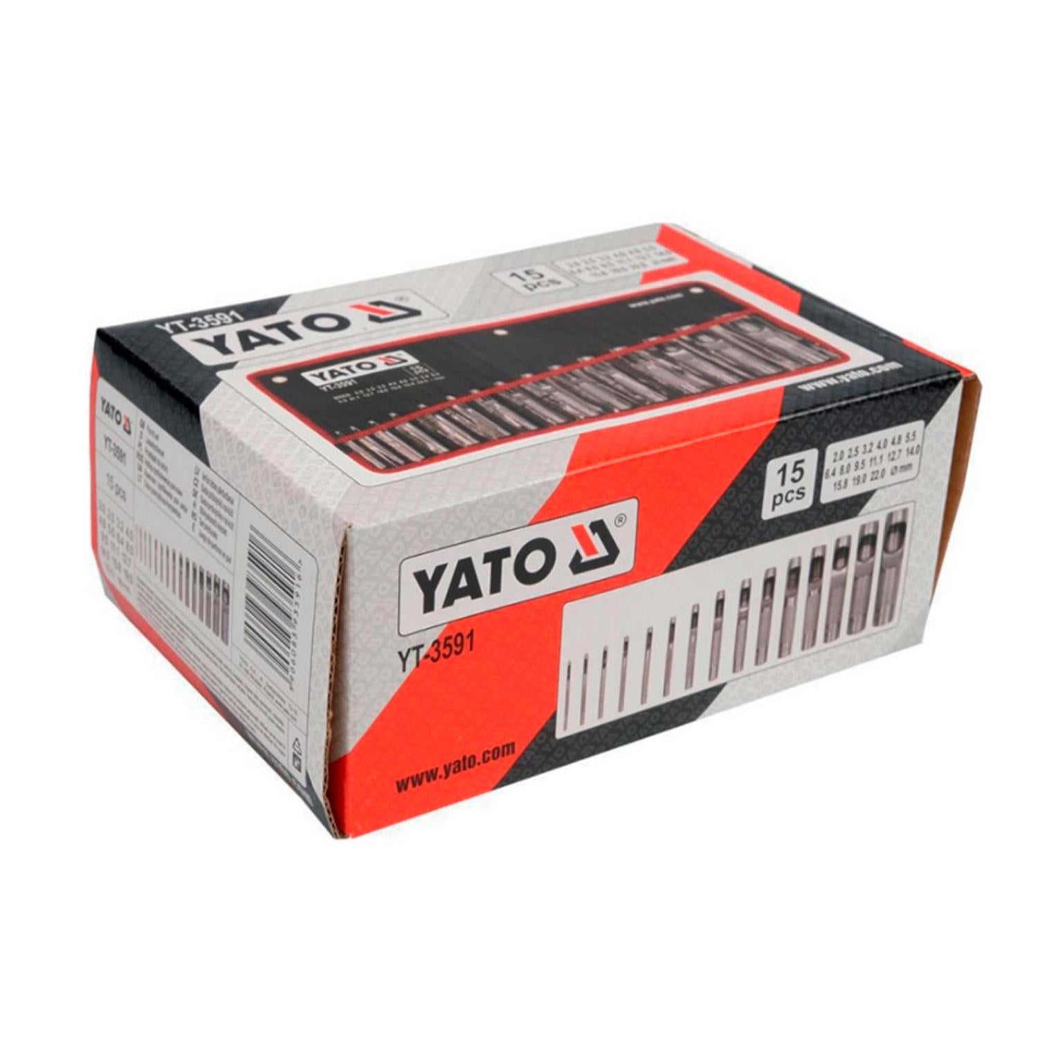 Set De Sacabocado De Golpe 2 - 22mm / 15 Pzas - Yato - Herram.cl