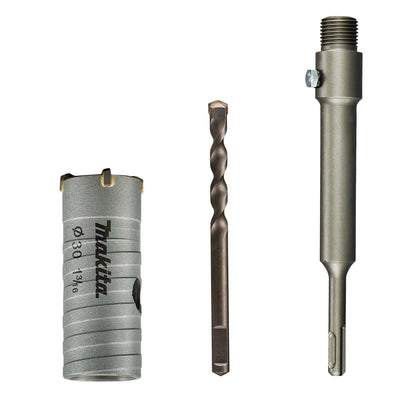 Kit Broca Corona 30mm + Portabrocas 200mm/SDS - Plus - Makita - Herram.cl