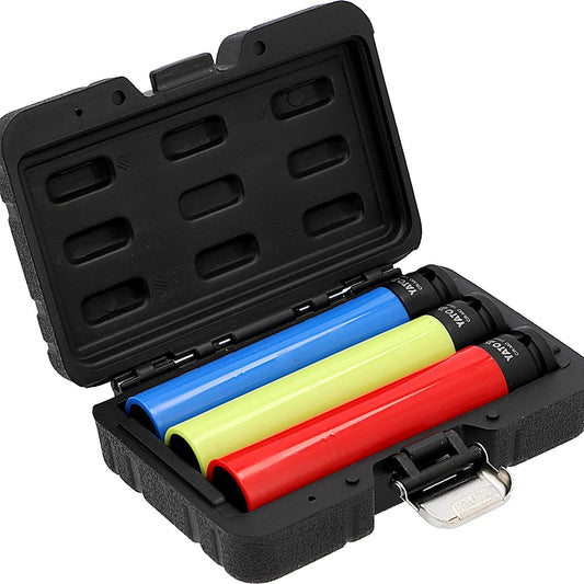 Set Dados Impacto Llanta Aluminio YATO 1/2" 17-21mm 3pz Largo - Herram.cl