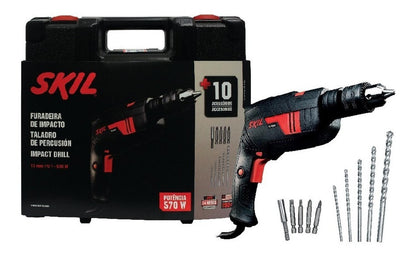Taladro Percutor Skil 6555 Negro 570W + 10 Acc - Herram.cl