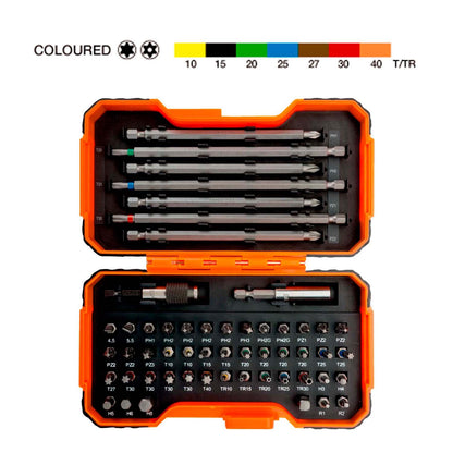 Set 54 Puntas Bits Color BAHCO 59/S54BC 1/4" Magnético - Herram.cl