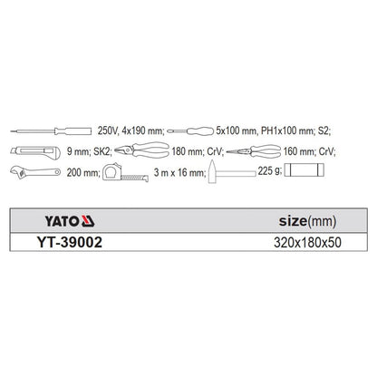Juego Herramientas Yato YT-39002 10 Piezas Con Estuche - Herram.cl