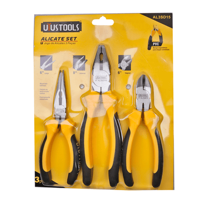 Juego De Alicates (Universal - Corte - Punta) 3 Pzas – Uyustools - Herram.cl