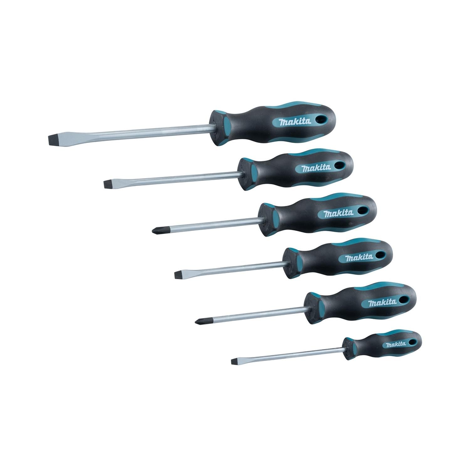 Juego de destornilladores planos y Phillips 6 Pzas - Makita - Herram.cl