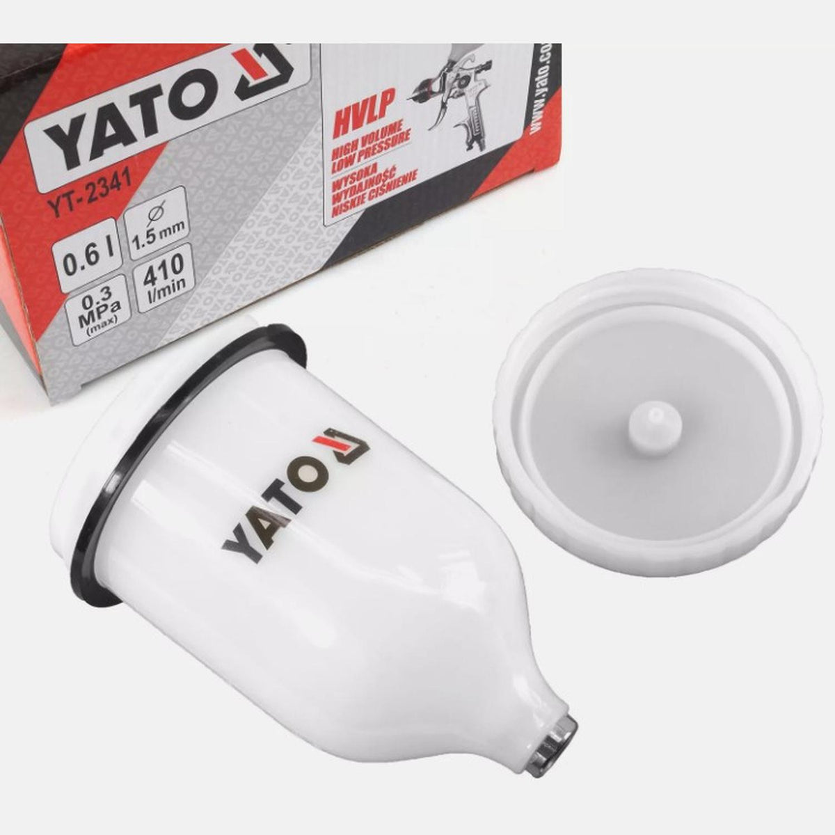 Pistola Pintar HVLP Gravedad YATO YT-2341 0.6L 1.5mm - Herram.cl