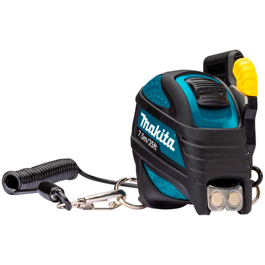 Huincha de medir 7.5m Con con cordón de seguridad - Makita - Herram.cl