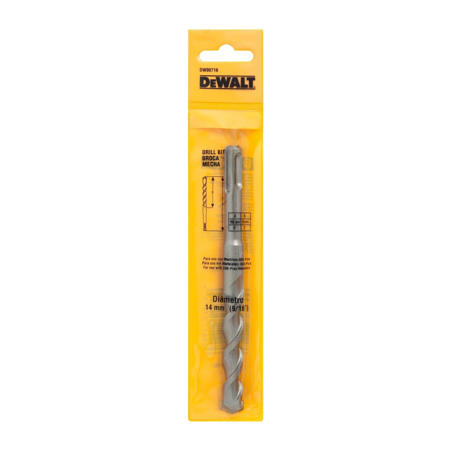 Broca SDS - Plus 14x95x160mm - DeWALT - Herram.cl