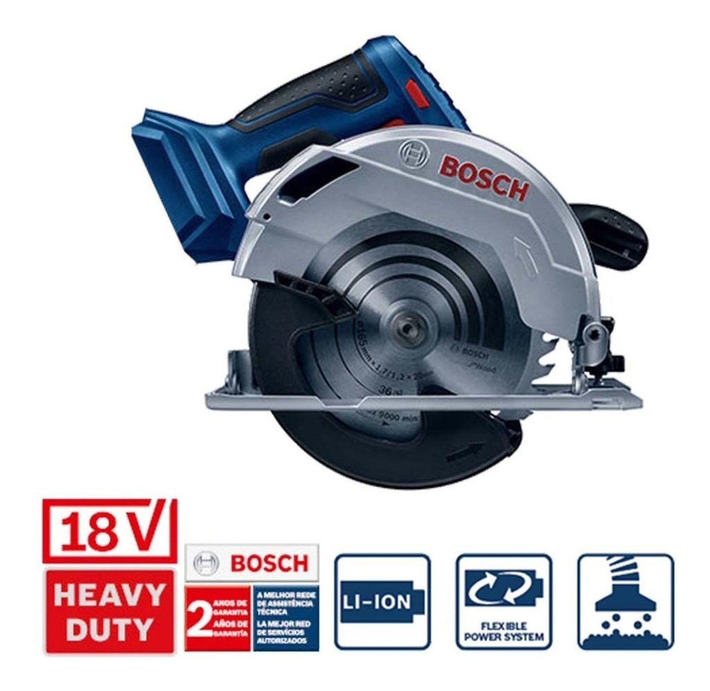 Sierra Circular Inalámbrica Bosch GKS 18V - 57 sin baterías - Herram.cl