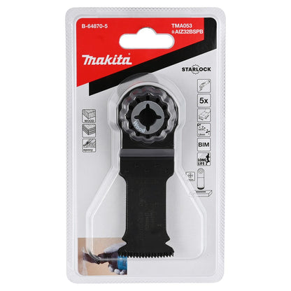 Pack 5 Hojas de inmersión Bim Madera Dura 32x50mm - Makita - Herram.cl
