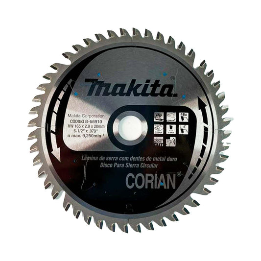 Disco de Sierra 6-1/2'' Eje 20mm para Corian 48 D - Makita - Herram.cl