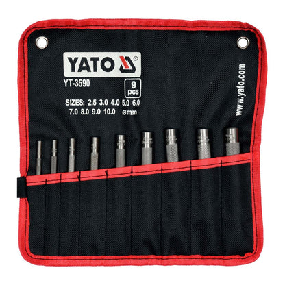 Juego De Sacabocado De Golpe 2.5 - 10mm / 9 Pzas - Yato - Herram.cl