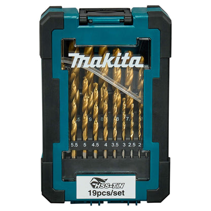 Set Brocas Para Metal HSS - Tin | 1 - 10mm | 19 Pzas - Makita - Herram.cl