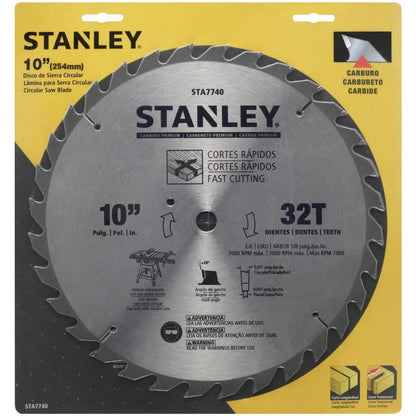 Disco Sierra Madera 10'' 254mm 32D Stanley STA7740 - Herram.cl