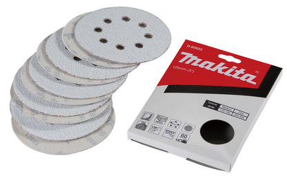 10 Discos Lija Con Velcro 125mm G60 Makita D - 65822 - Herram.cl
