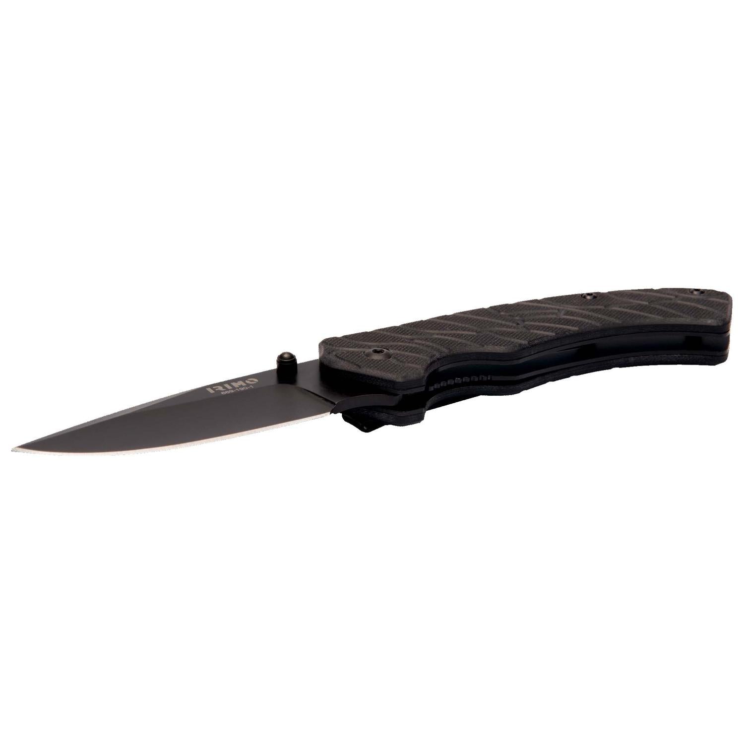 Navaja (acero negro) 190mm con gancho para cinturón - Irimo - Herram.cl