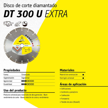 Disco Diamantado Segmentado DT300U 9''x2,3mm - Klingspor - Herram.cl