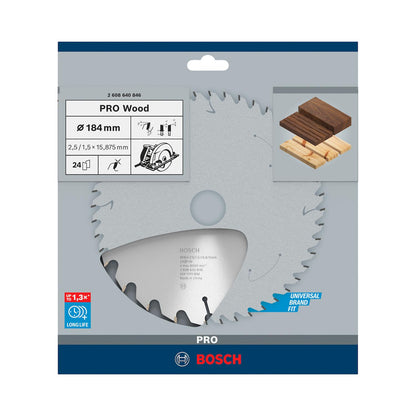 Disco De Sierra Circular PRO Wood 184mm (7 - 1/4'') 24 D Bosch - Herram.cl