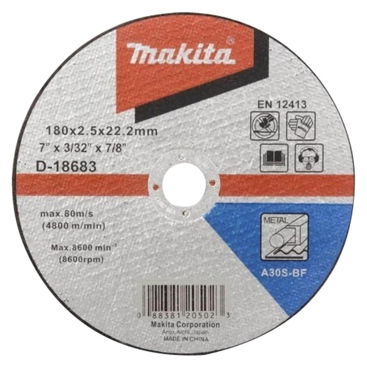 Disco Corte Metal Recto 7''x2,5mm A30S - Makita - Herram.cl
