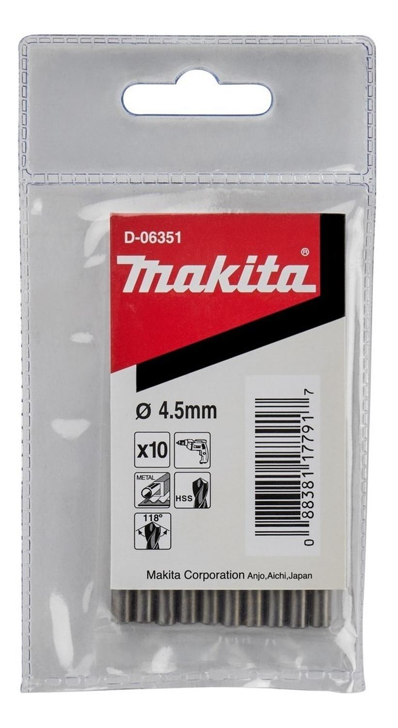 Pack 10 Brocas Para Metal HSS 4,5mm - Makita - Herram.cl