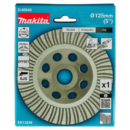 Copa Diamantada Turbo Makita D-80640 125mm Hormigón - Herram.cl
