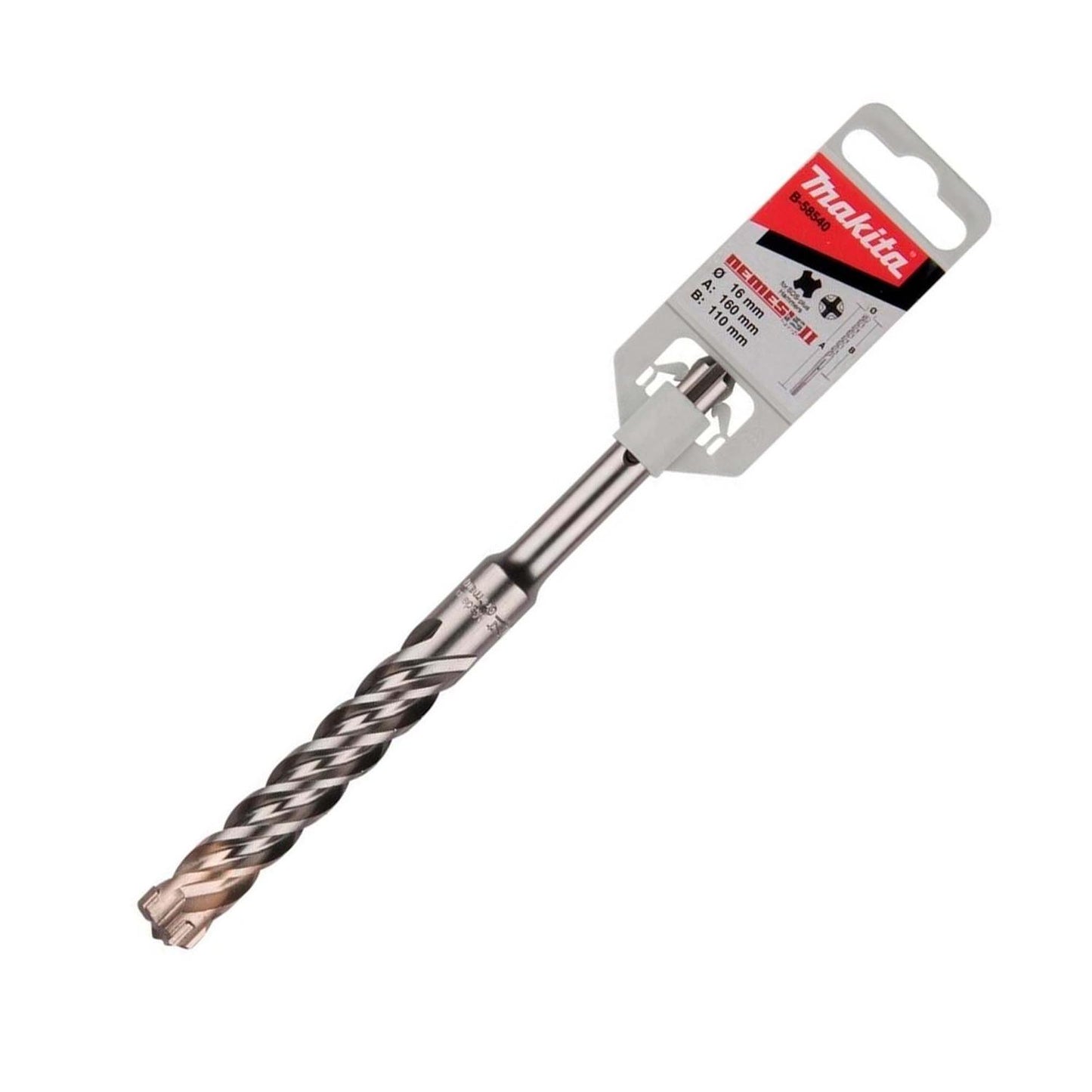 Broca SDS - Plus Nemesis II 16x160mm (4 Filos) - Makita - Herram.cl